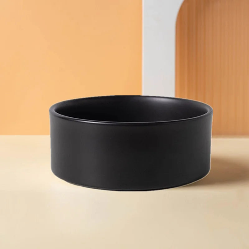 Ceramic Cat Bowl with Wooden Stand