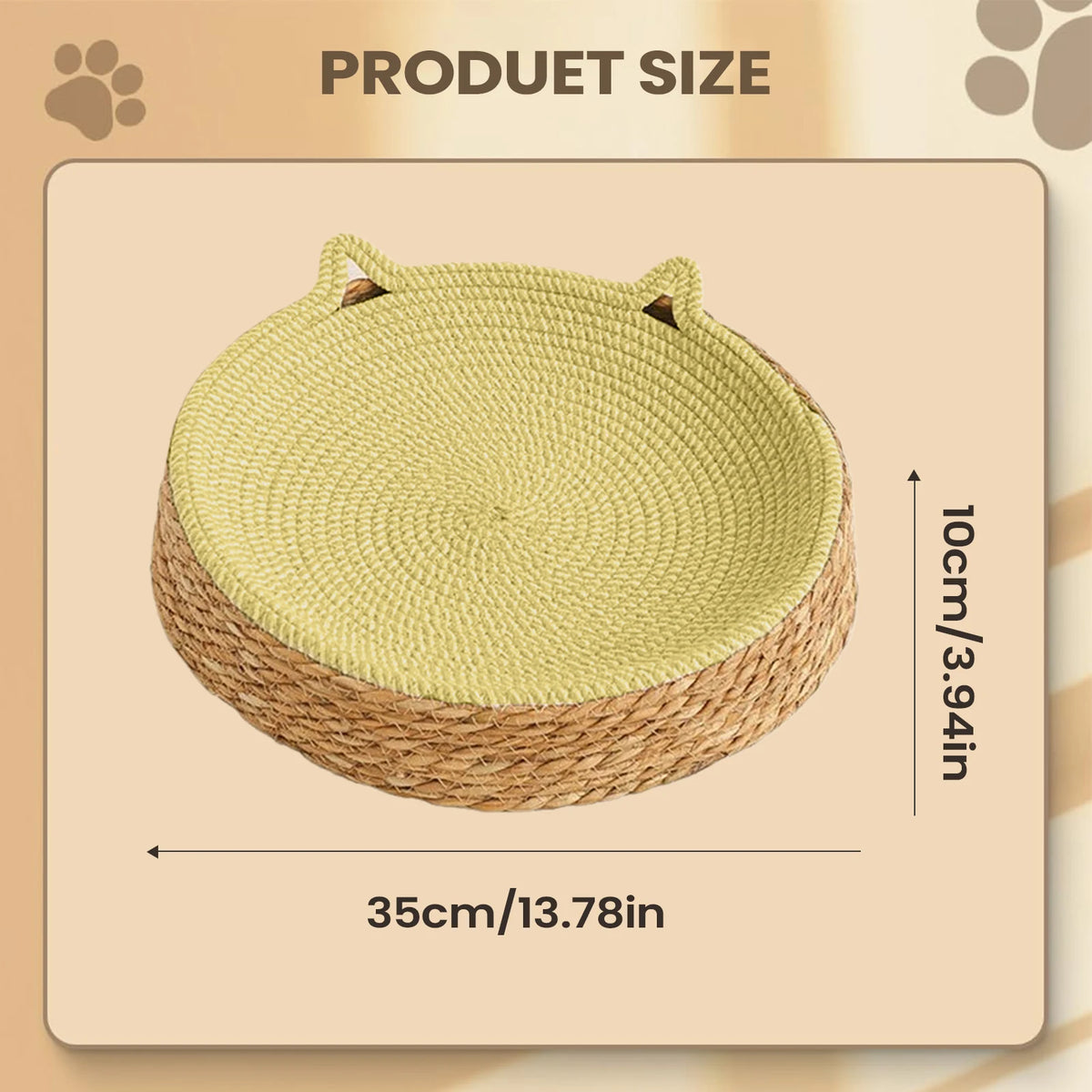 Rattan Cat Sofa Bed with Scratch Board