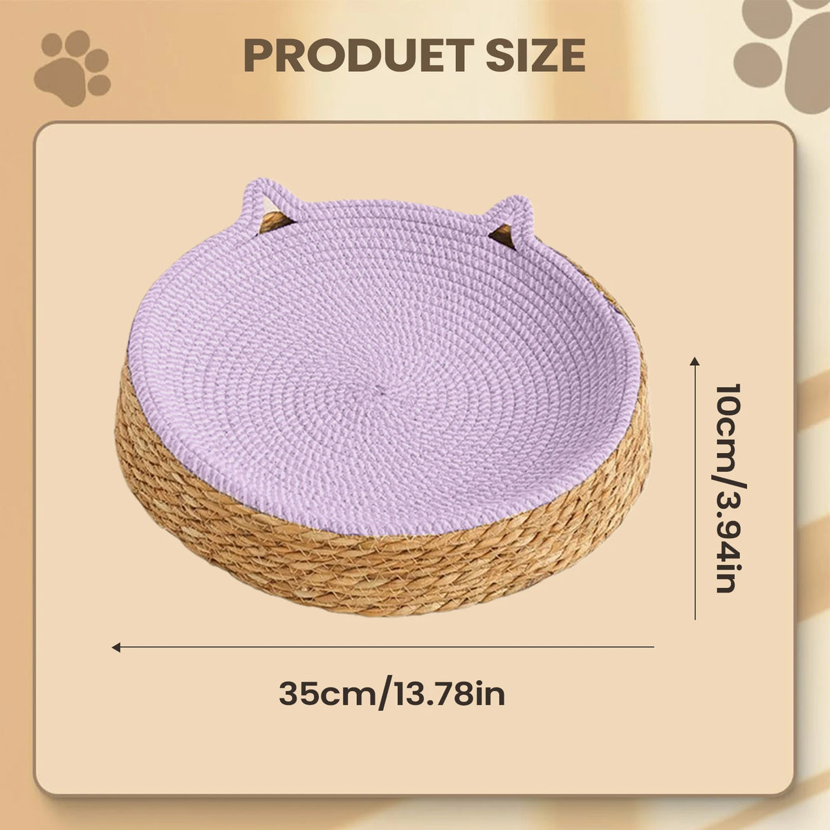Rattan Cat Sofa Bed with Scratch Board