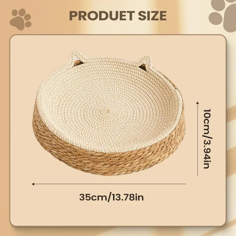 Rattan Cat Sofa Bed with Scratch Board