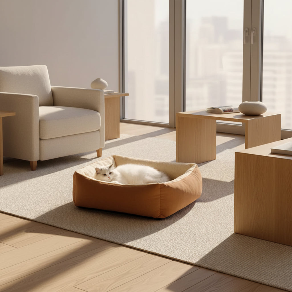 Square Plush Cat Bed