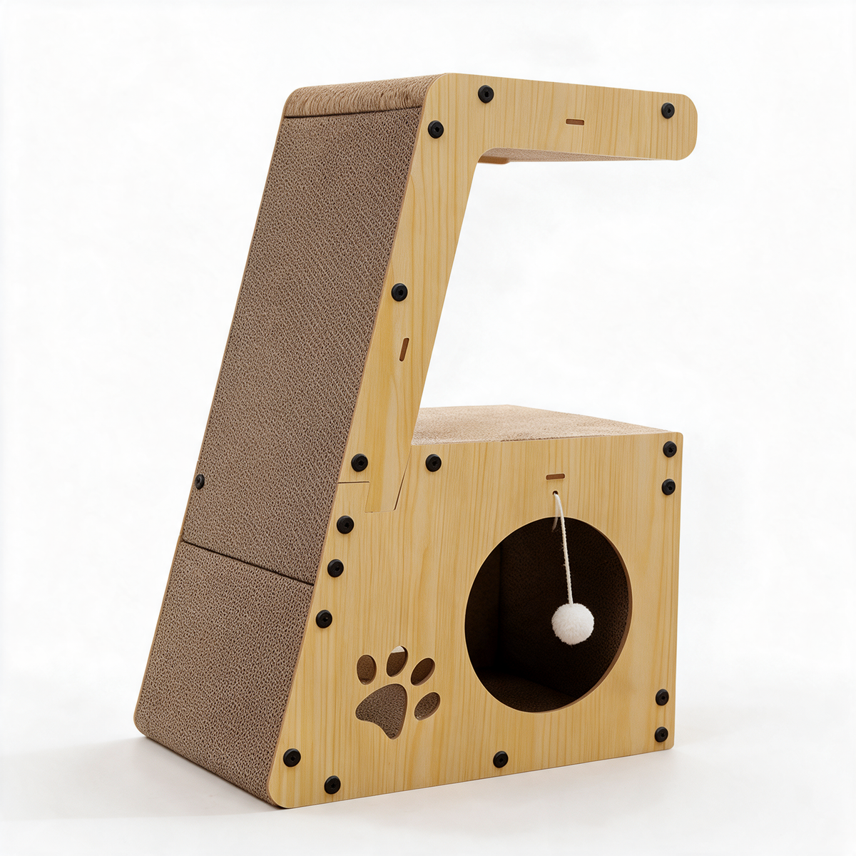 Vertical and horizontal cat scratching post
