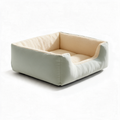 Square plush cat bed