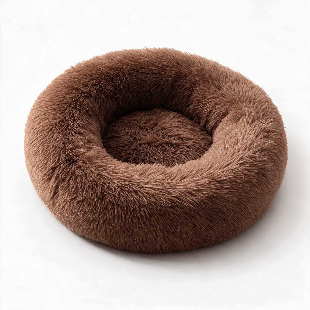 Soft plush cat bed - Brown