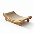 Curved cat scratching lounge on white background